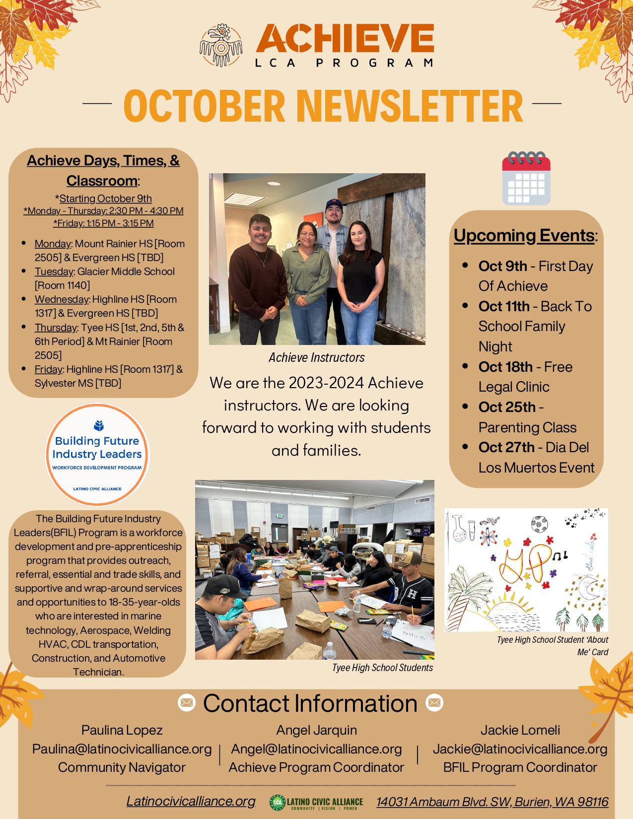 OCTOBER NEWSLETTER